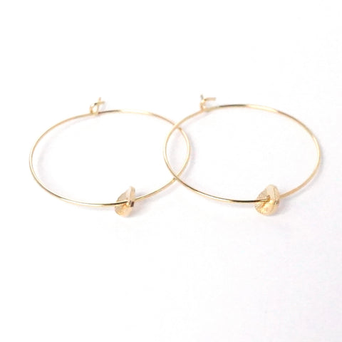 Hoop Earrings with Curved Disk – substance jewelry