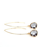 Long Glass Briolette Earrings - Gold
