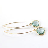 Long Glass Briolette Earrings - Gold