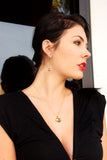 Glass Briolette Cluster Necklace - Gold