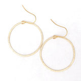 Matte Round Hammered Hoop Earrings