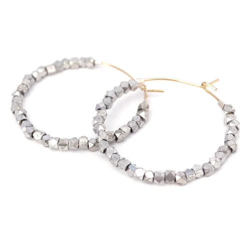 Anjou Beaded Hoop Earrings