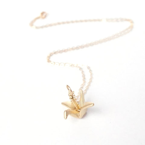 Origami/Paper Crane Necklace