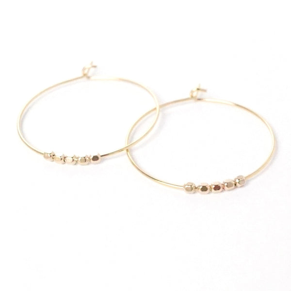 Hoop Earrings with 5 Beads