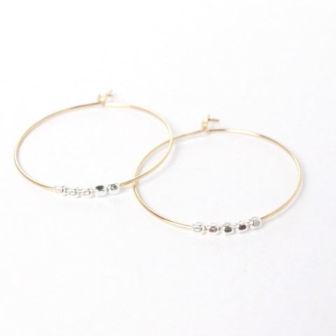 Hoop Earrings with 5 Beads