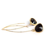 Long Glass Briolette Earrings - Gold