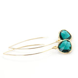 Long Glass Briolette Earrings - Gold