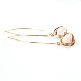 Long Glass Briolette Earrings - Gold