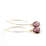 Long Glass Briolette Earrings - Gold