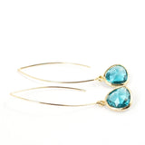 Long Glass Briolette Earrings - Gold