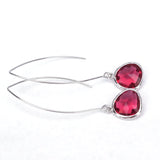 Long Glass Briolette Earrings - Silver