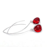 Long Glass Briolette Earrings - Silver