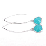 Long Glass Briolette Earrings - Silver