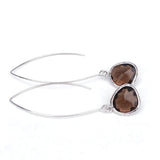 Long Glass Briolette Earrings - Silver