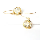 Short Glass Briolette Earrings - Gold