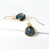 Short Glass Briolette Earrings - Gold