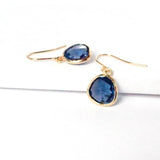 Short Glass Briolette Earrings - Gold