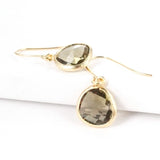 Short Glass Briolette Earrings - Gold