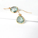 Short Glass Briolette Earrings - Gold