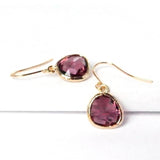 Short Glass Briolette Earrings - Gold