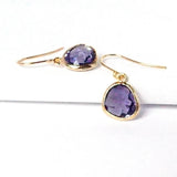 Short Glass Briolette Earrings - Gold