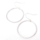Matte Round Hammered Hoop Earrings
