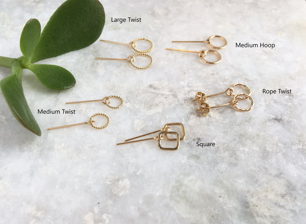 Post Earrings with Hoop