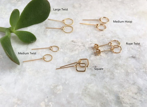 Post Earrings with Hoop